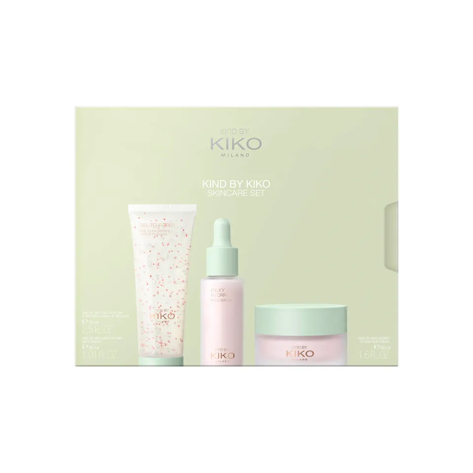 kiko-milano-kind-by-kiko-skincare-set-kit-skincare-completo-detergente-siero-e-c image 1