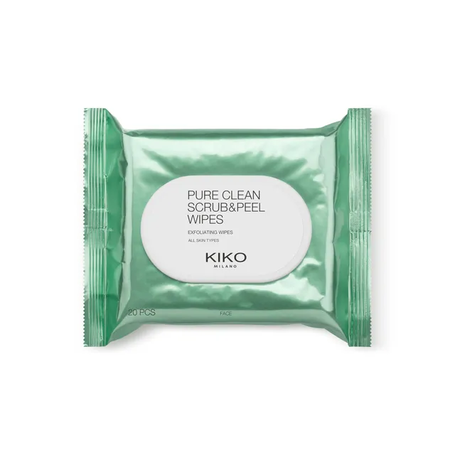 kiko-milano-pure-clean-scrub-peel-wipes-salviette-viso-2-in-1-esfolianti-e-rinfr image 1