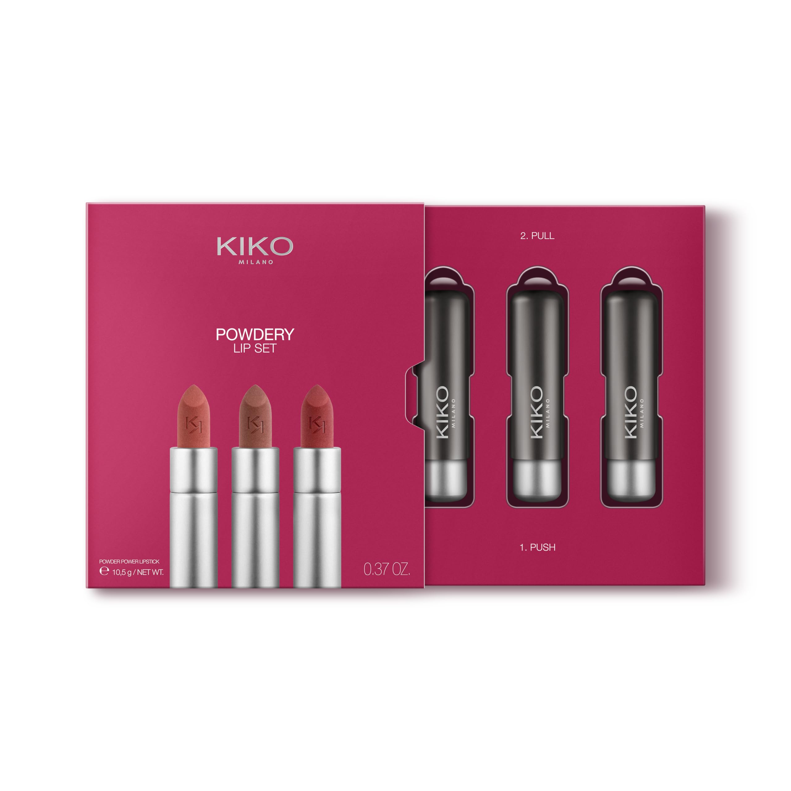 kiko-milano-powdery-lip-set-01-set-makeup-con-3-rossetti-powder-power-dal-finish image 4