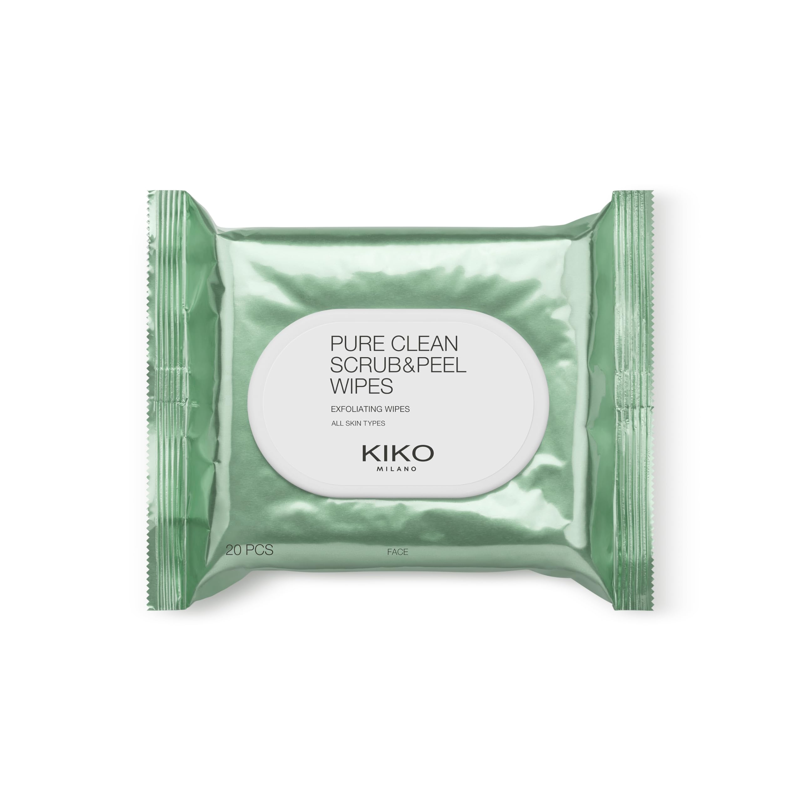 kiko-milano-pure-clean-scrub-peel-wipes-salviette-viso-2-in-1-esfolianti-e-rinfr image 1